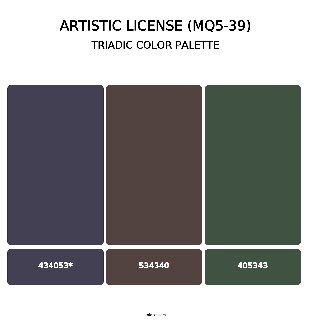 Artistic License (MQ5-39) - Triadic Color Palette