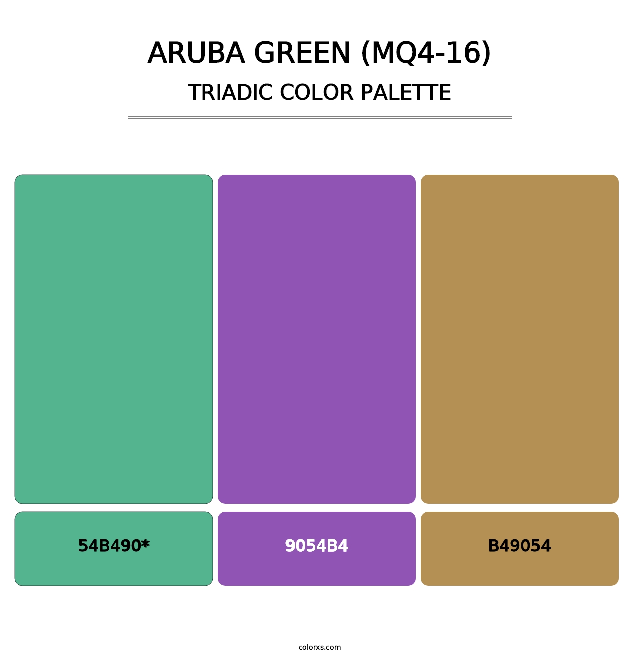 Aruba Green (MQ4-16) - Triadic Color Palette