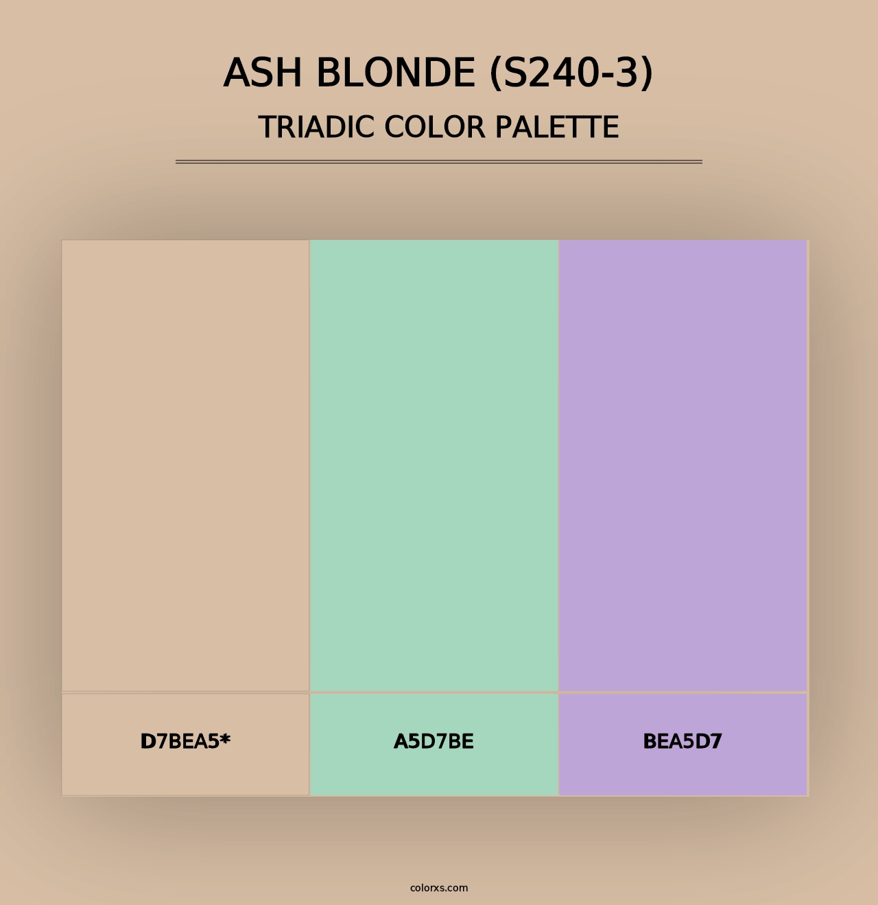 Ash Blonde (S240-3) - Triadic Color Palette