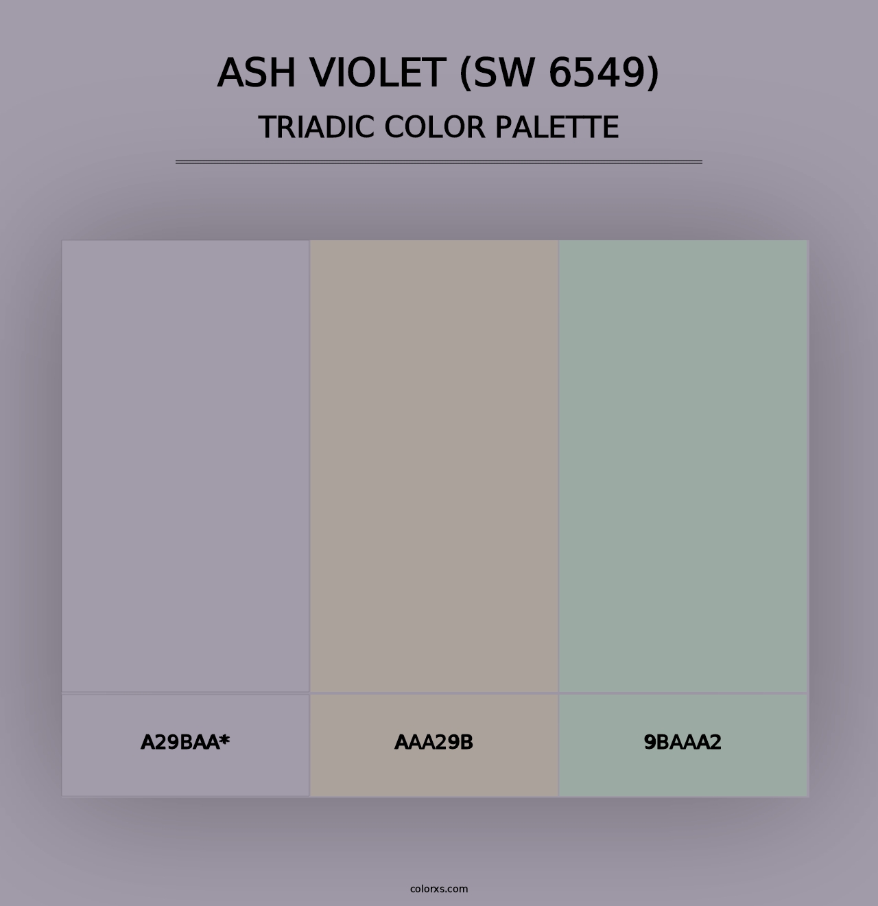 Ash Violet (SW 6549) - Triadic Color Palette