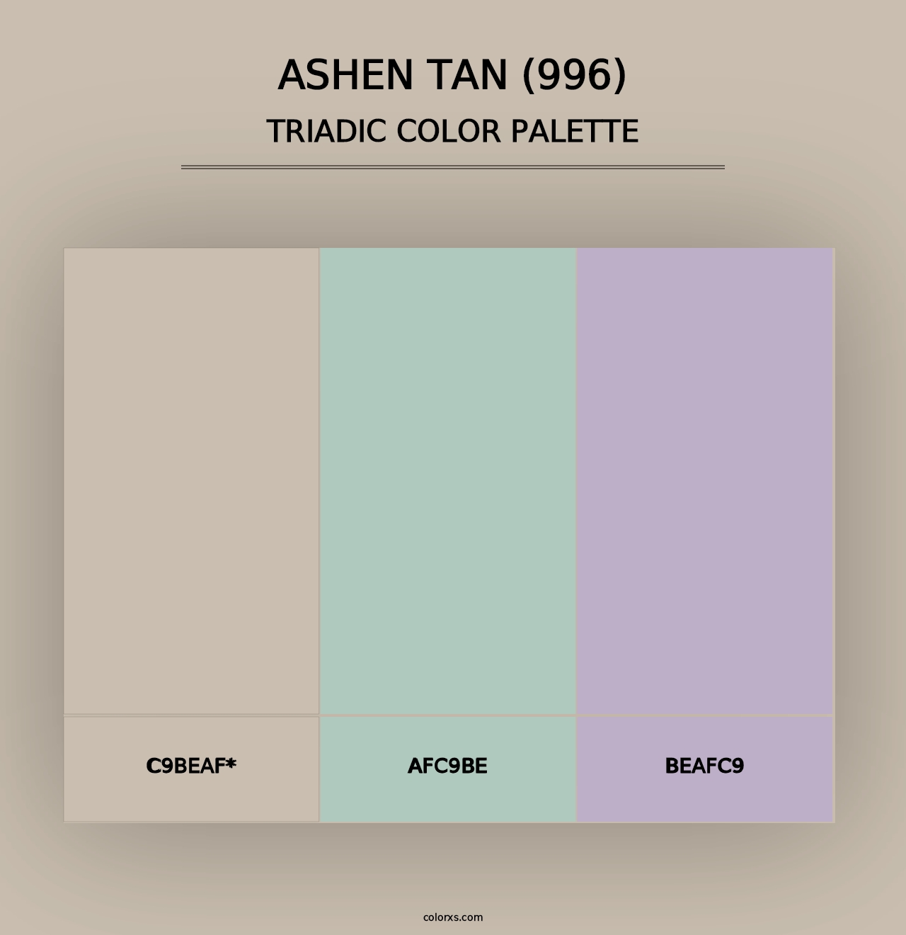 Ashen Tan (996) - Triadic Color Palette