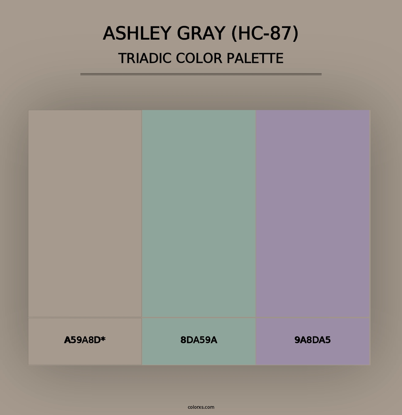 Ashley Gray (HC-87) - Triadic Color Palette