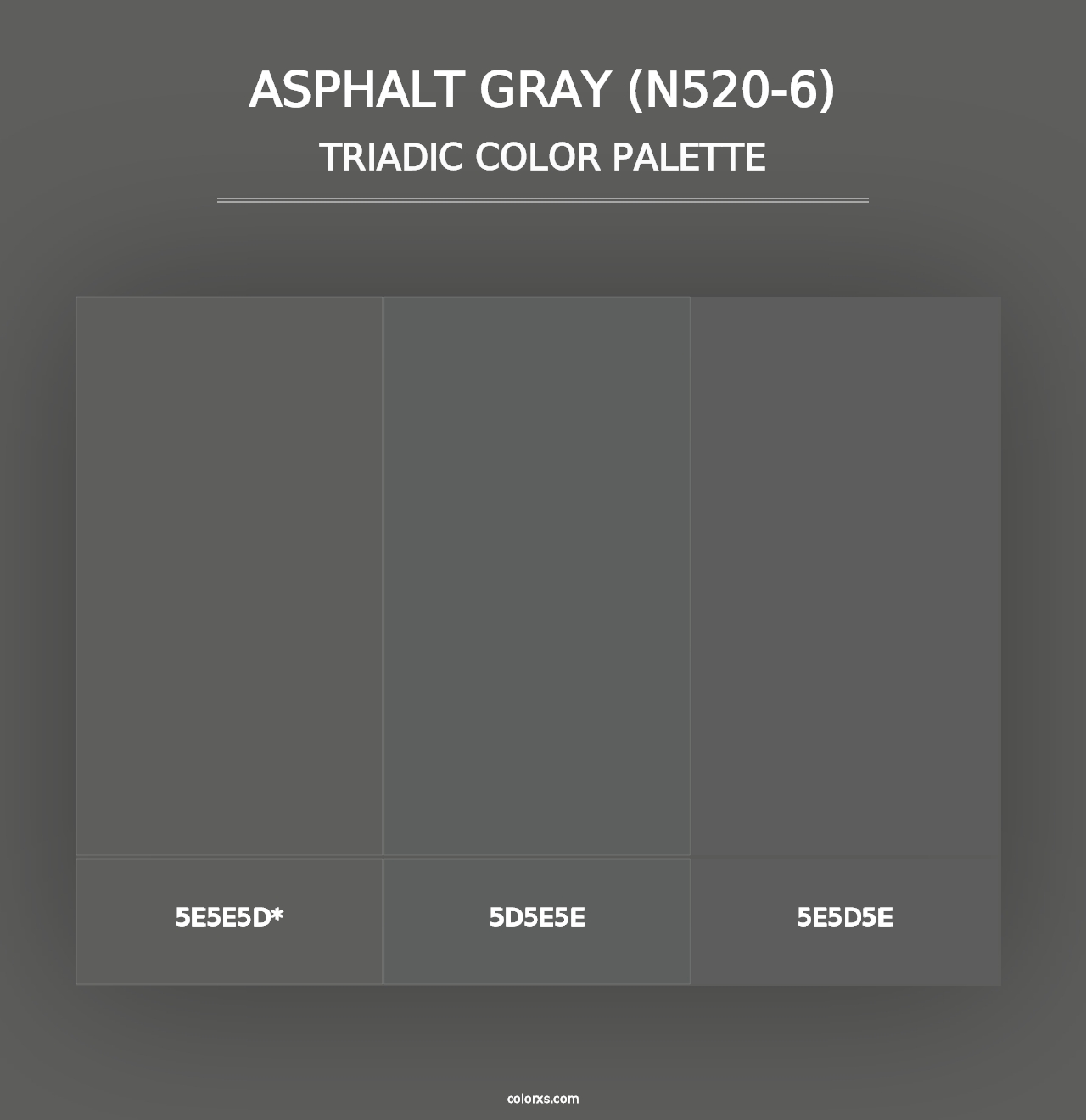 Asphalt Gray (N520-6) - Triadic Color Palette