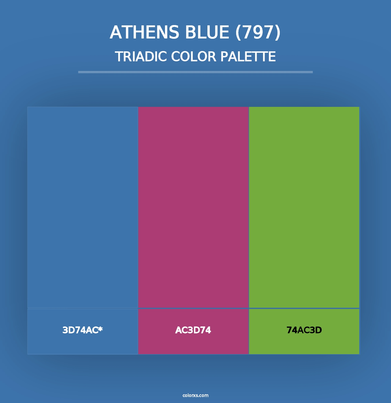 Athens Blue (797) - Triadic Color Palette