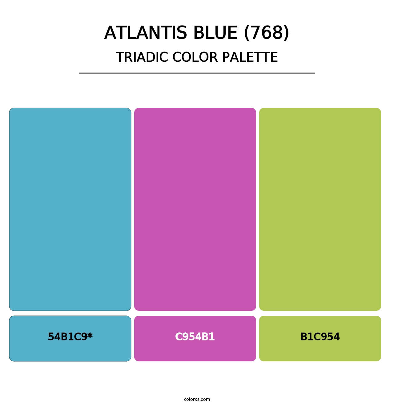 Atlantis Blue (768) - Triadic Color Palette