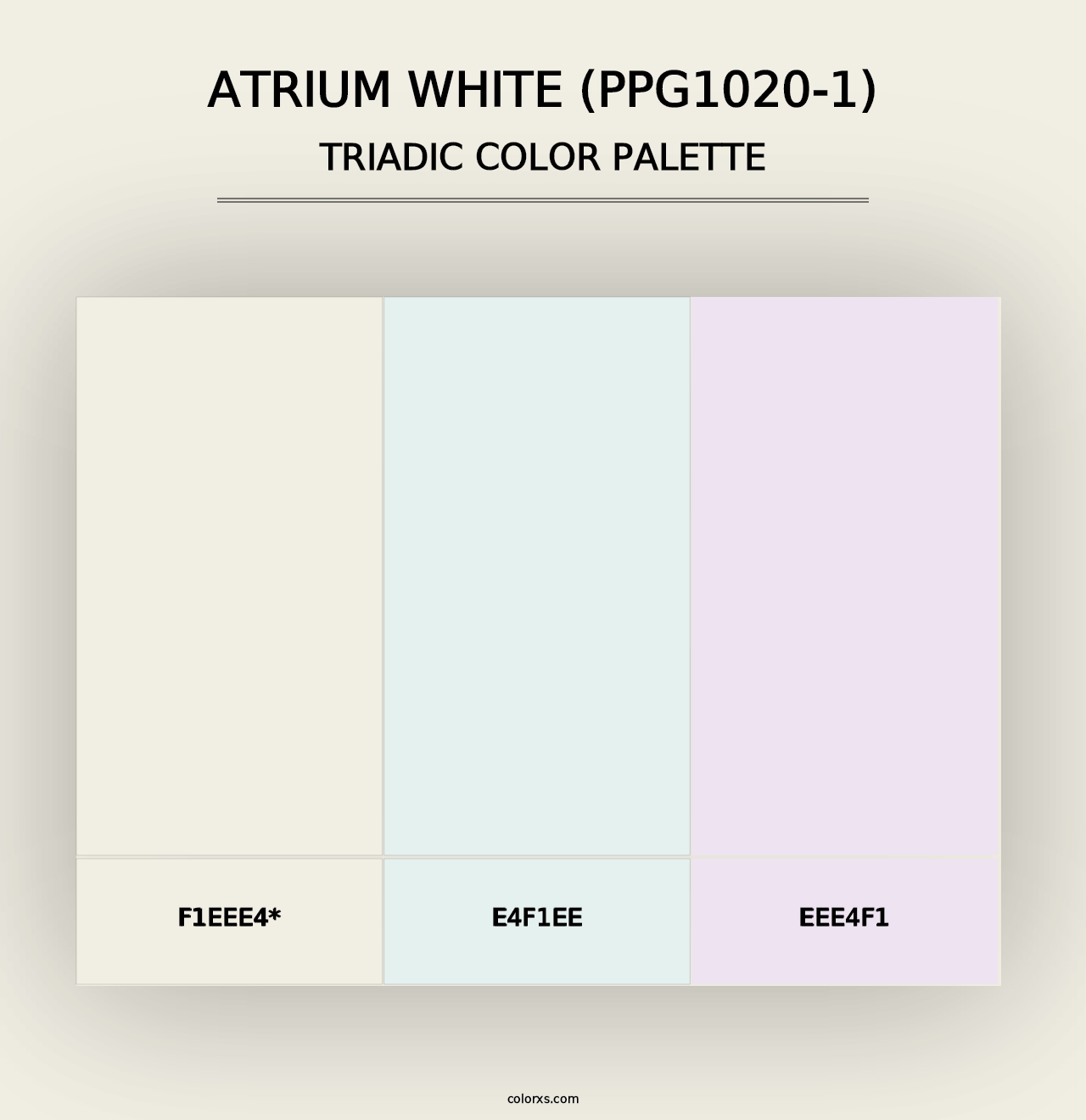 Atrium White (PPG1020-1) - Triadic Color Palette