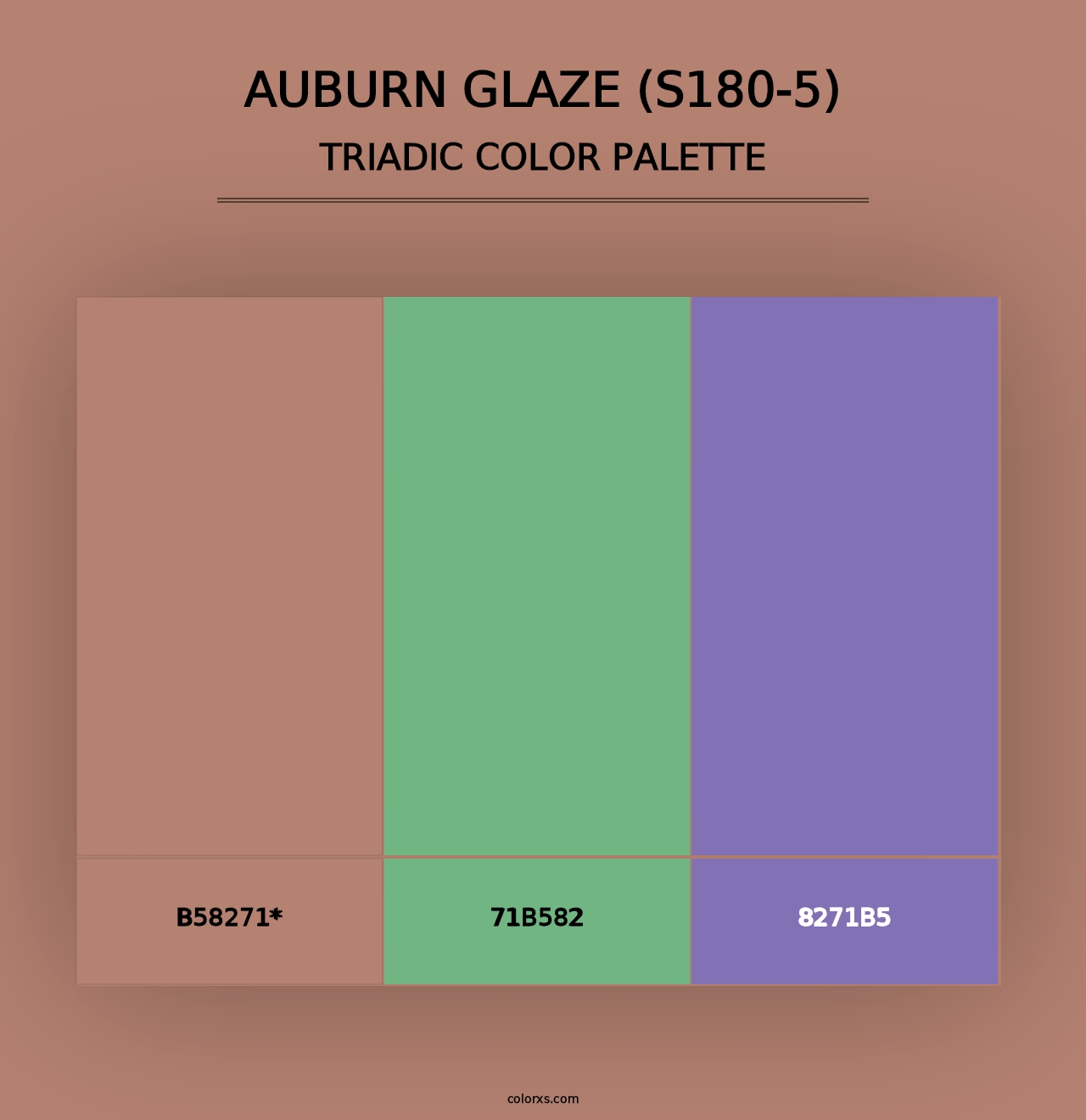 Auburn Glaze (S180-5) - Triadic Color Palette