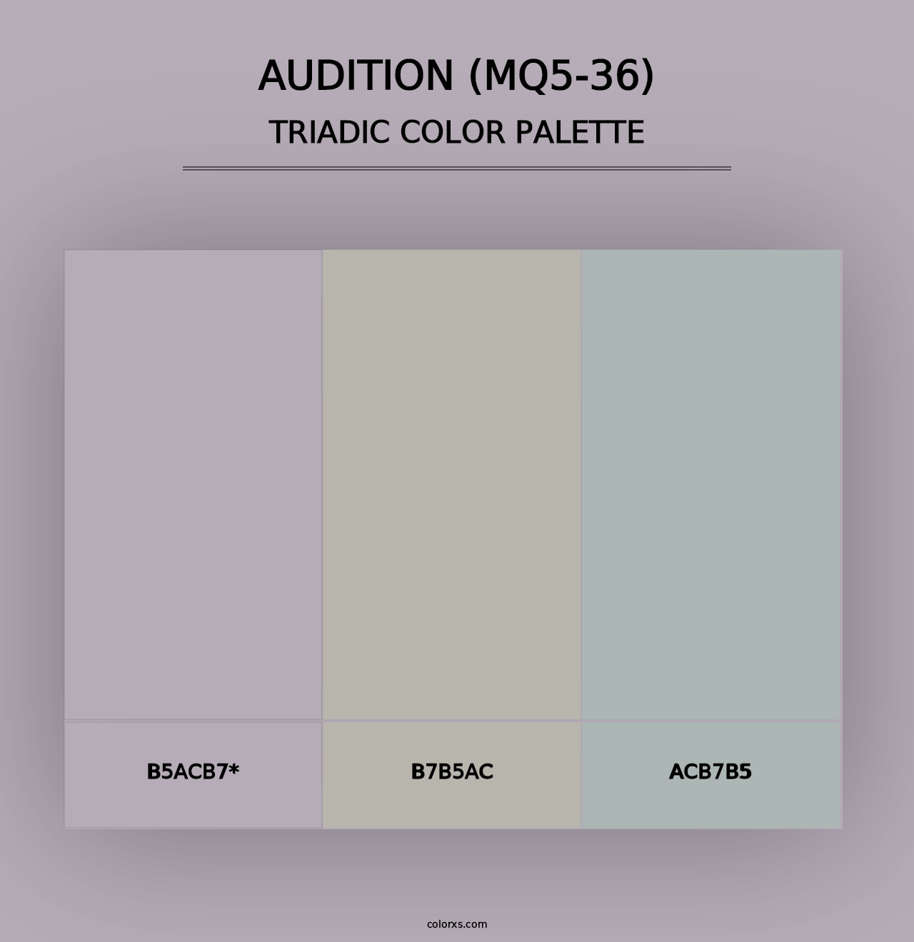 Audition (MQ5-36) - Triadic Color Palette