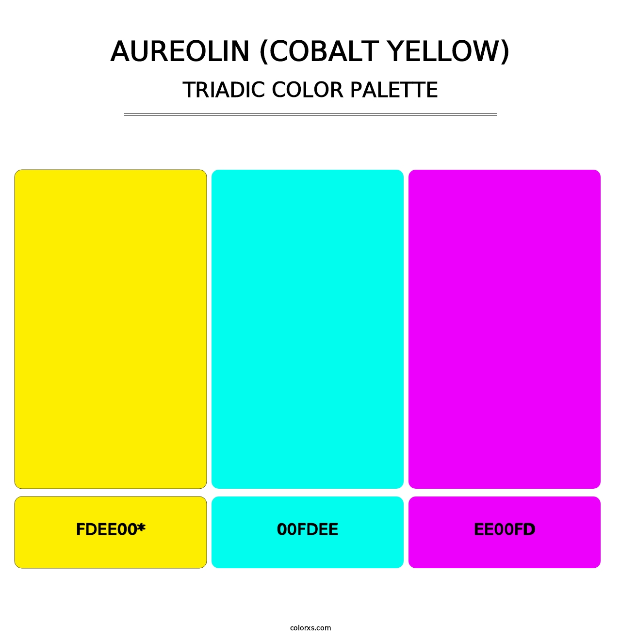 Aureolin (Cobalt Yellow) - Triadic Color Palette