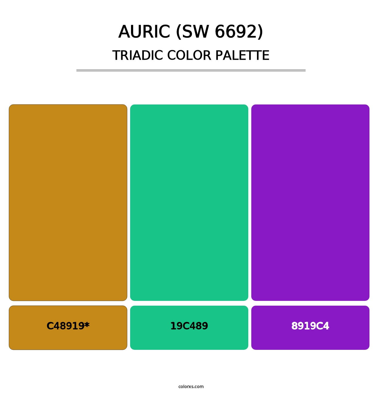 Auric (SW 6692) - Triadic Color Palette