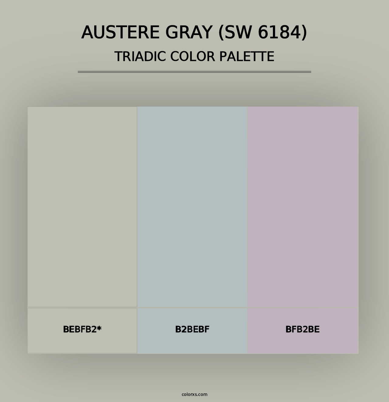 Austere Gray (SW 6184) - Triadic Color Palette