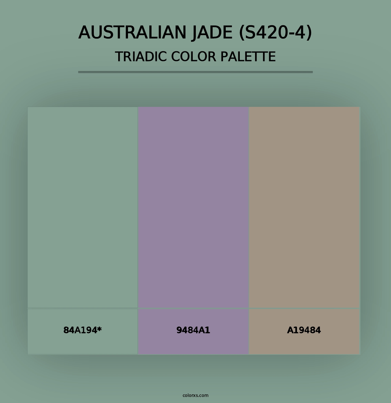 Australian Jade (S420-4) - Triadic Color Palette