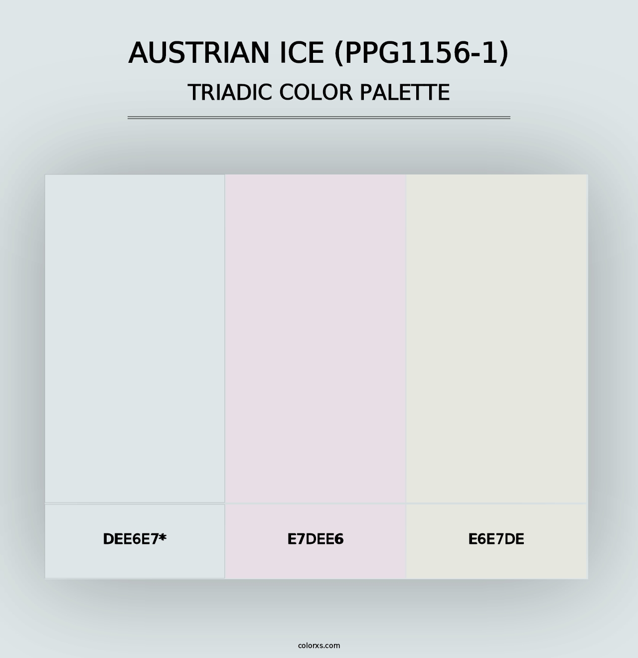 Austrian Ice (PPG1156-1) - Triadic Color Palette