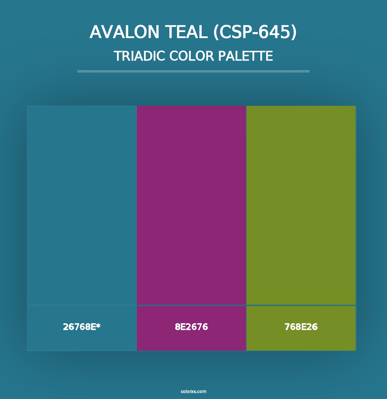 Avalon Teal (CSP-645) - Triadic Color Palette