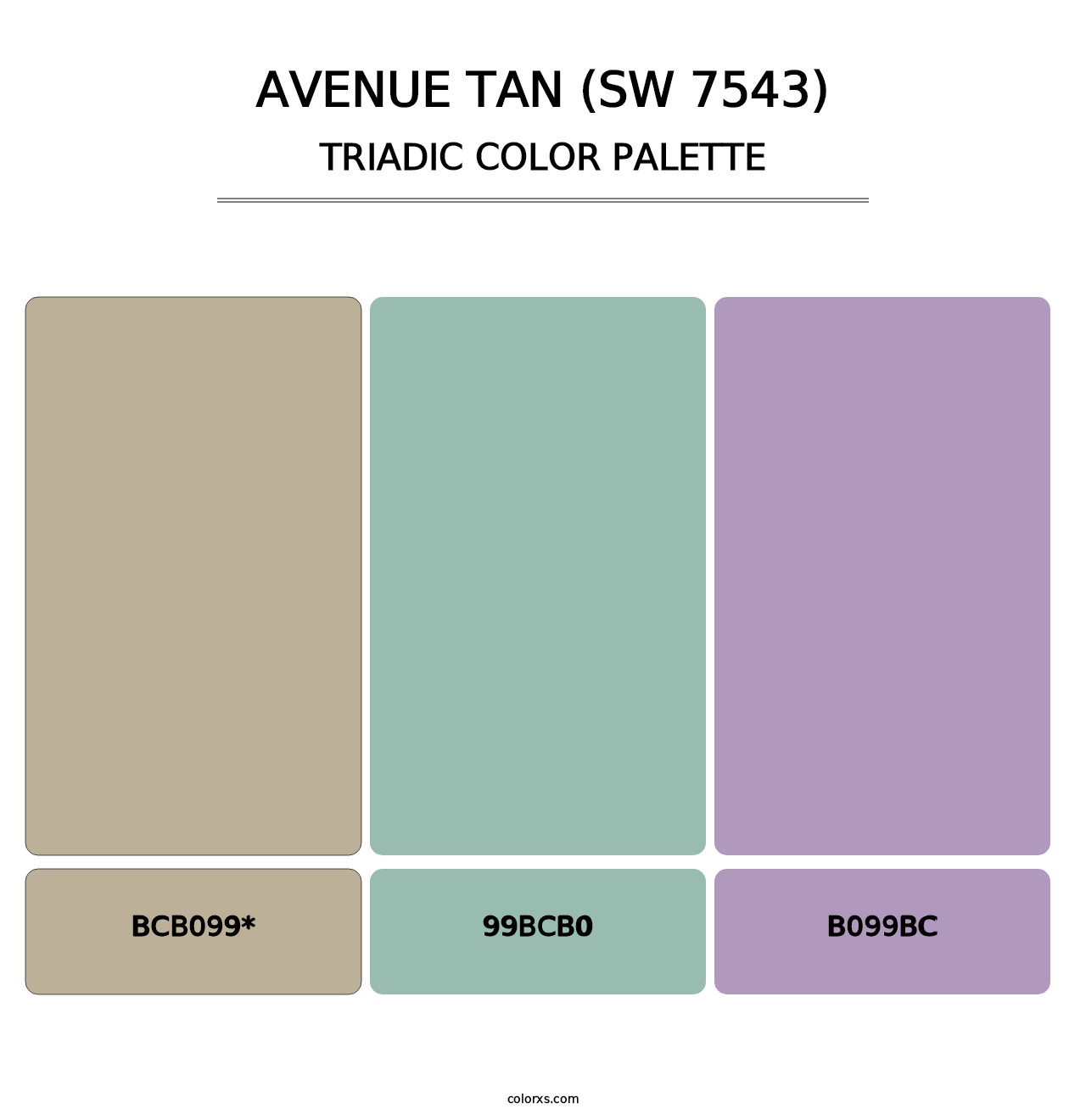 Avenue Tan (SW 7543) - Triadic Color Palette