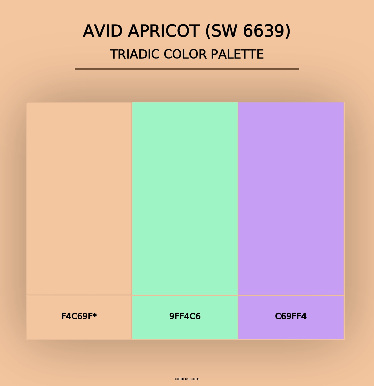 Avid Apricot (SW 6639) - Triadic Color Palette