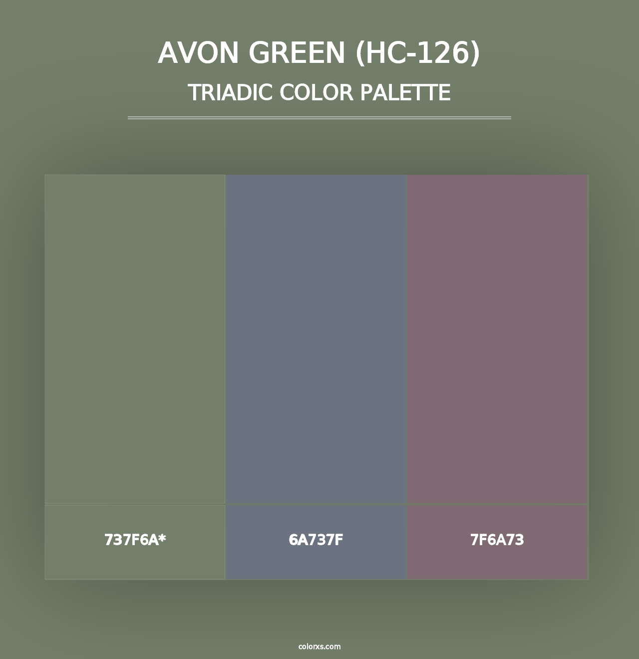 Avon Green (HC-126) - Triadic Color Palette