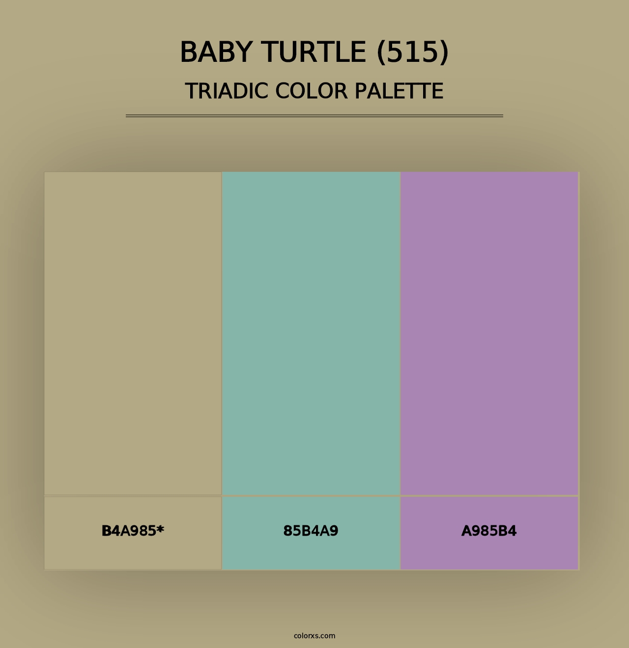 Baby Turtle (515) - Triadic Color Palette