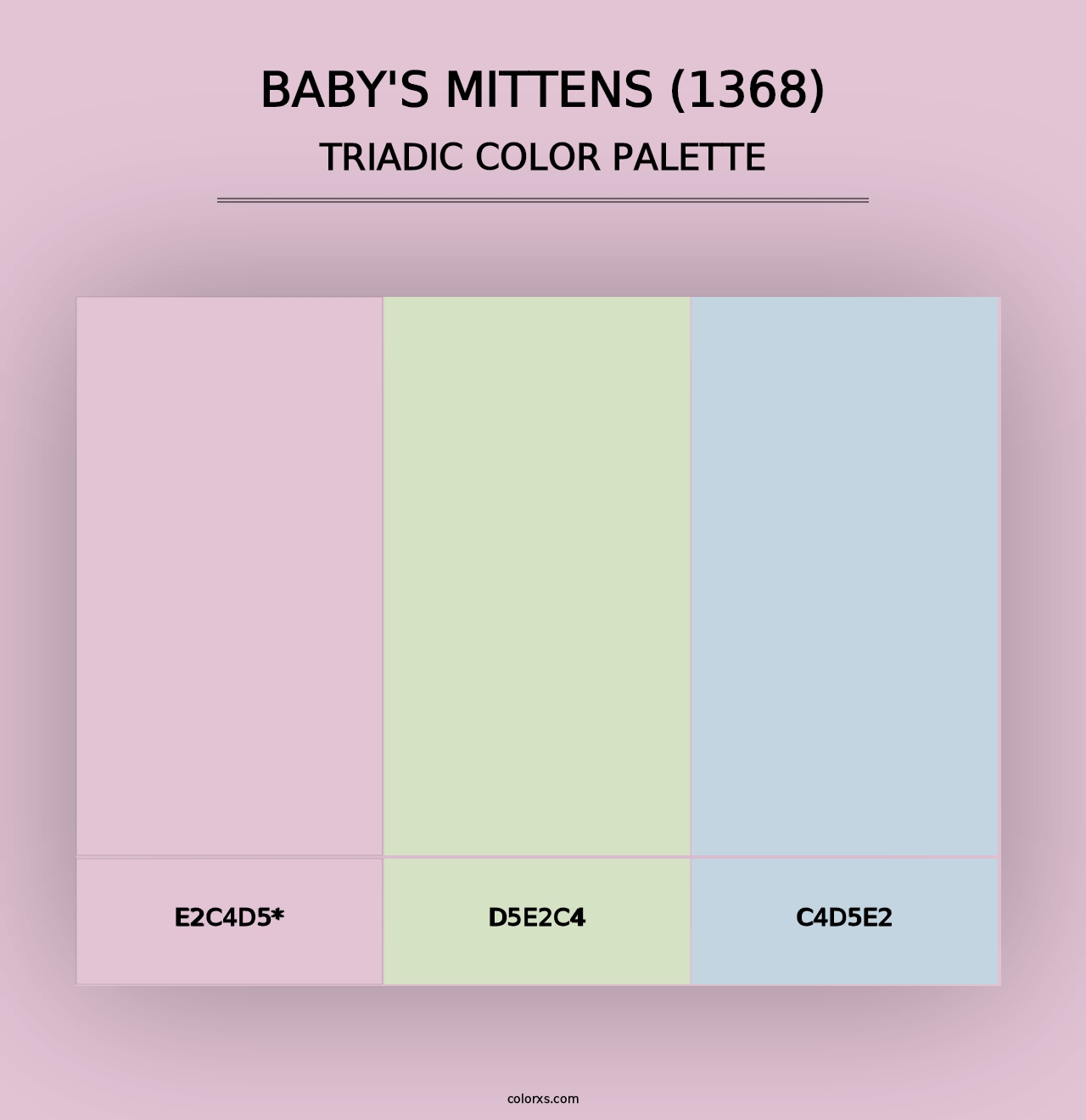 Baby's Mittens (1368) - Triadic Color Palette