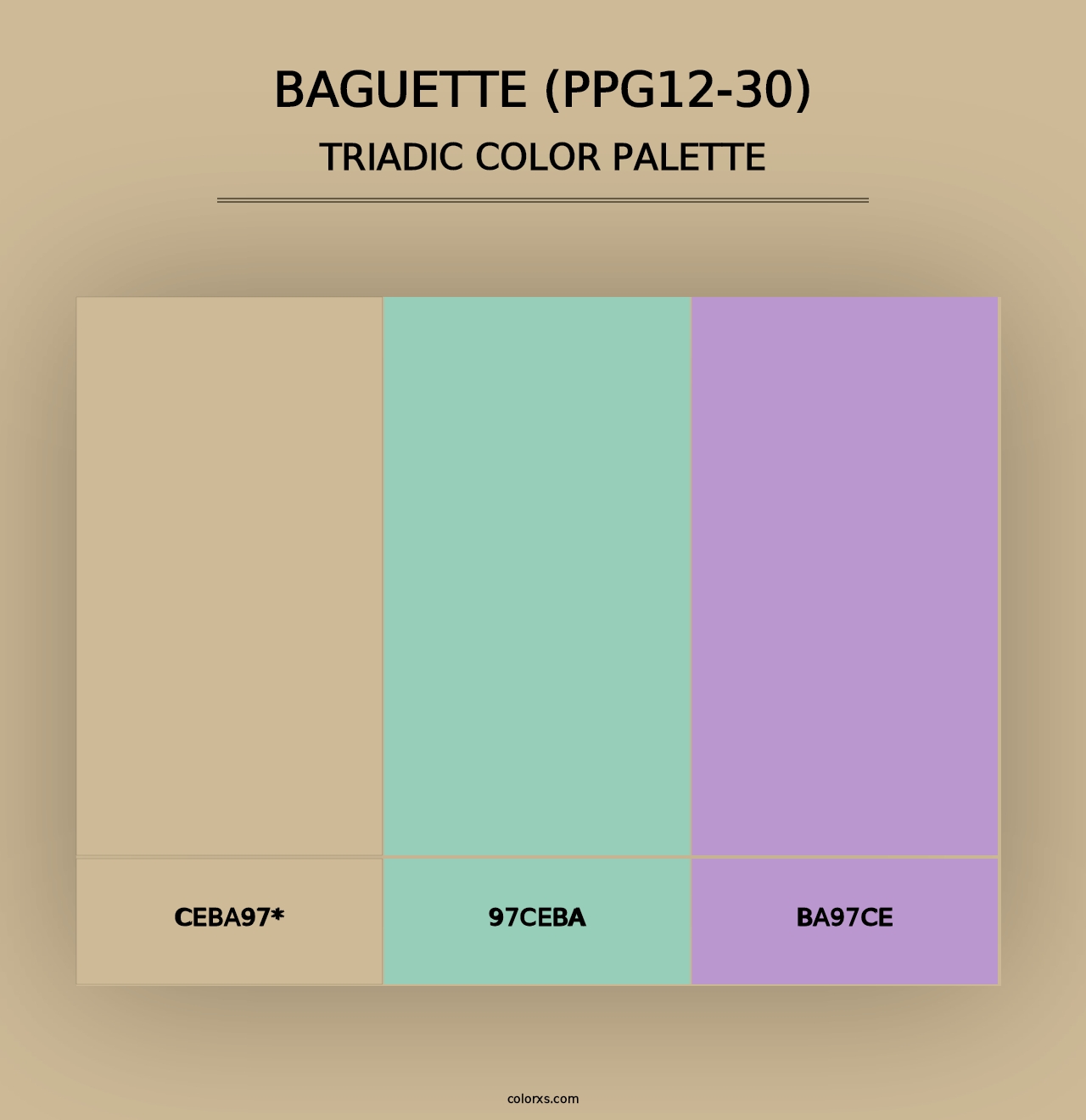 Baguette (PPG12-30) - Triadic Color Palette