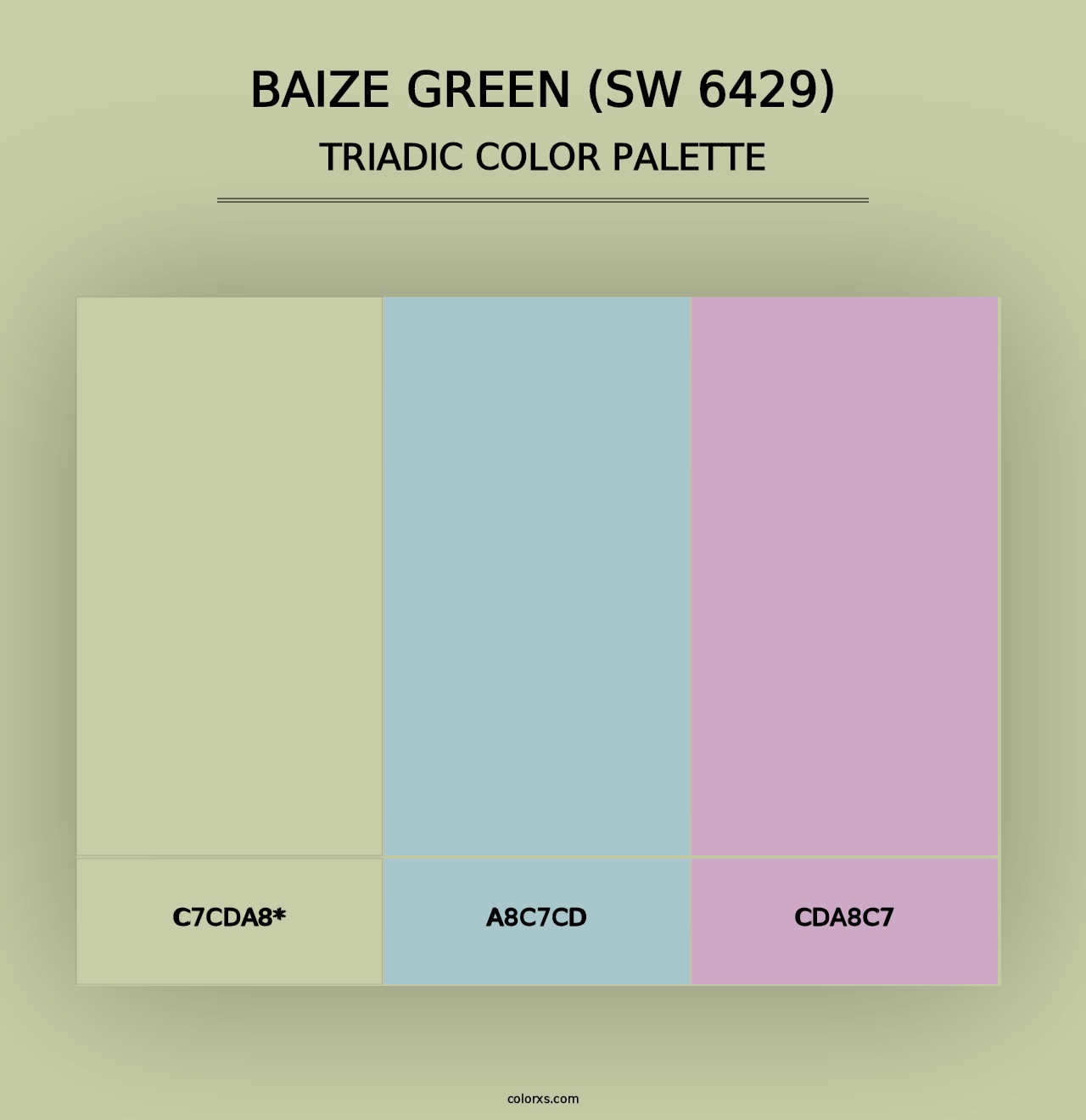 Baize Green (SW 6429) - Triadic Color Palette