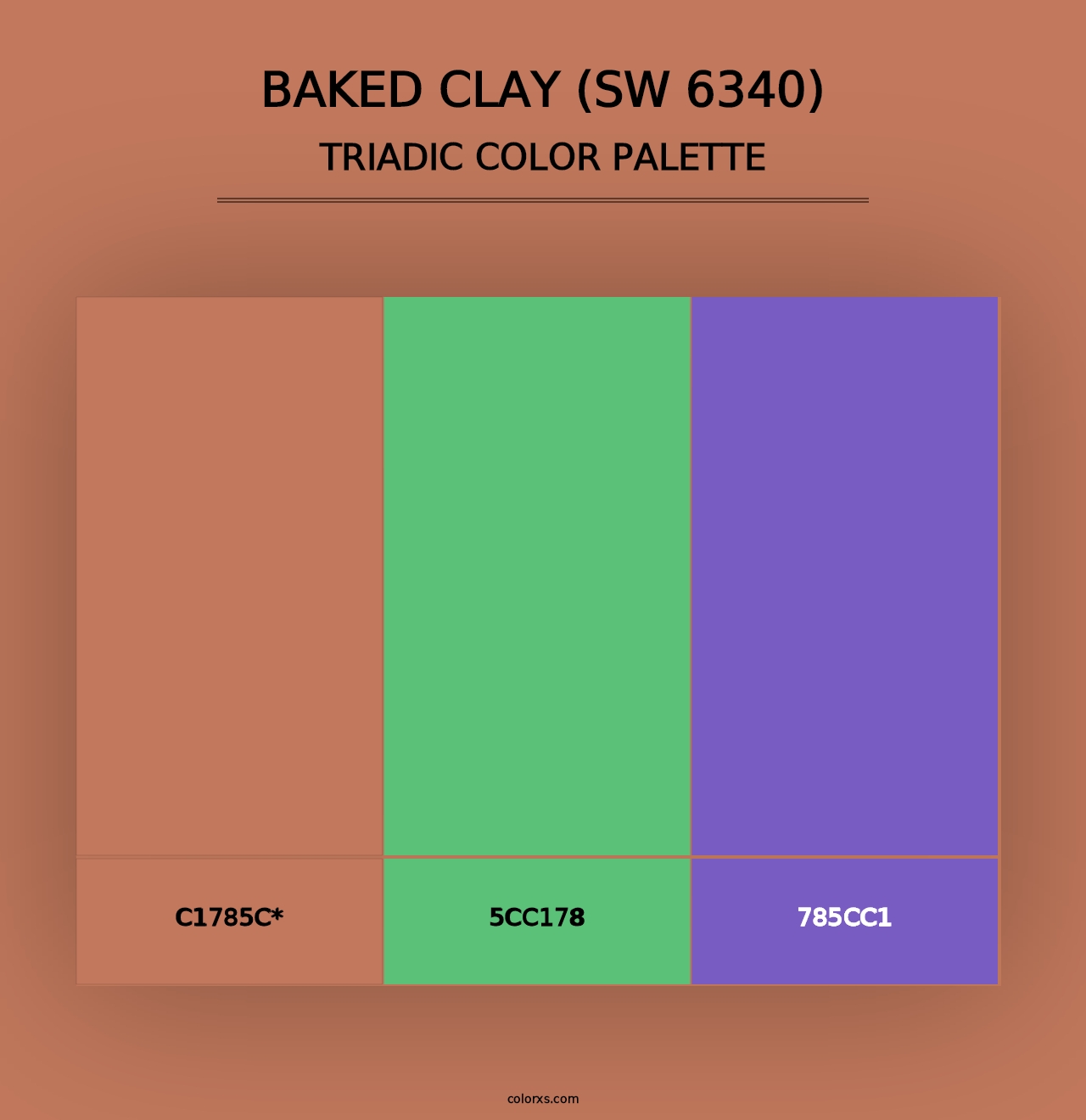 Baked Clay (SW 6340) - Triadic Color Palette