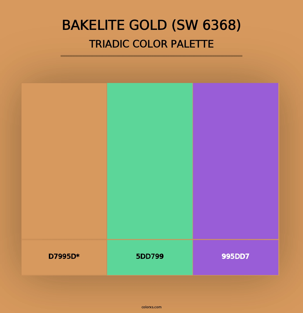 Bakelite Gold (SW 6368) - Triadic Color Palette