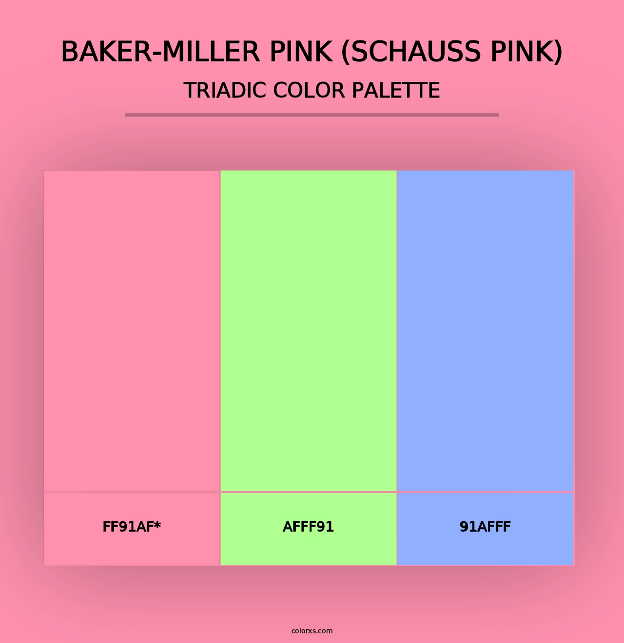 Baker-Miller Pink (Schauss Pink) - Triadic Color Palette