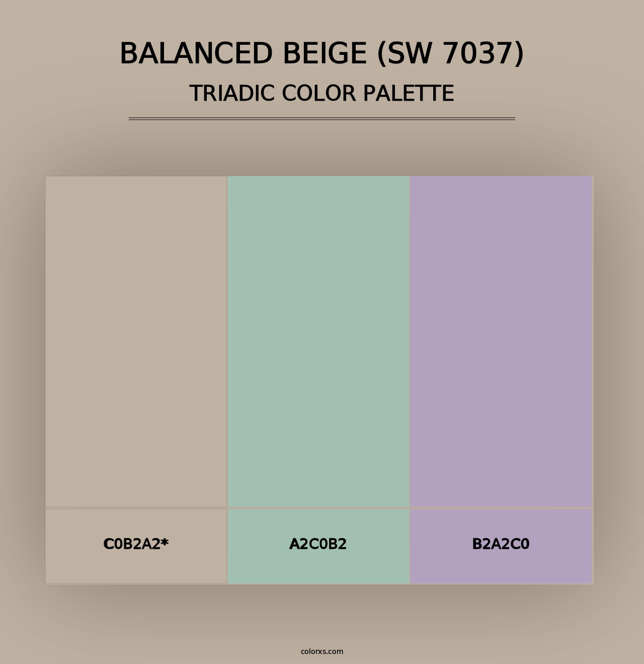 Balanced Beige (SW 7037) - Triadic Color Palette