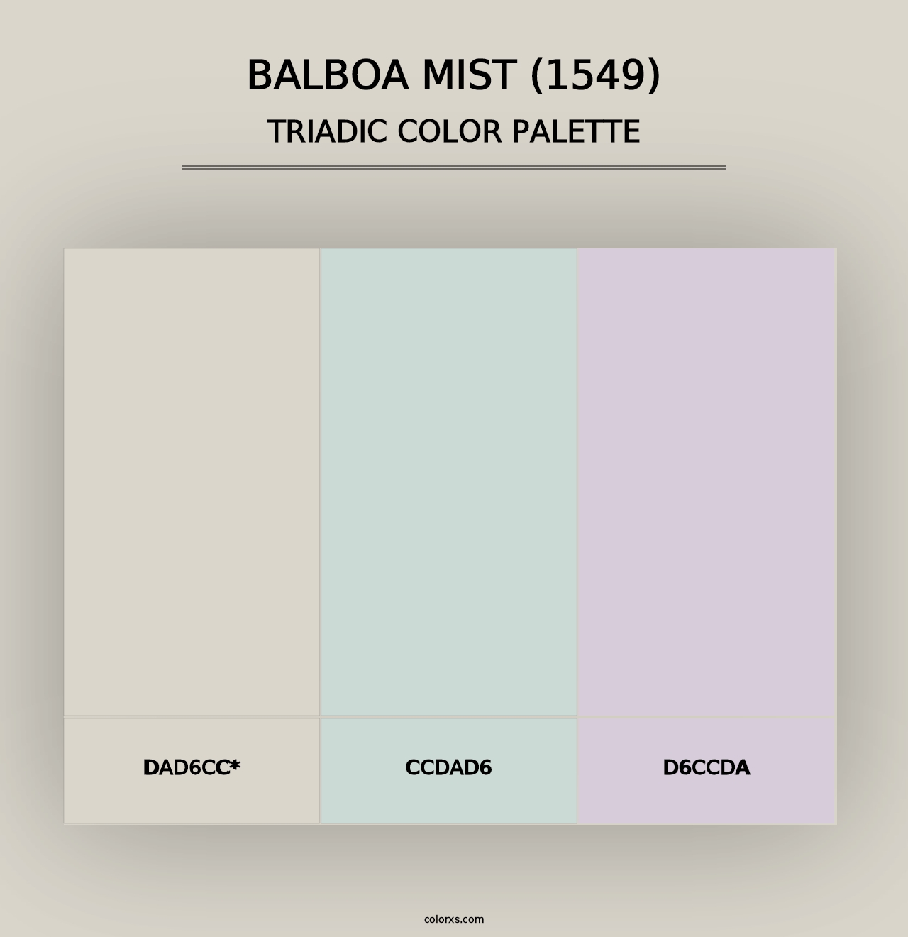 Balboa Mist (1549) - Triadic Color Palette