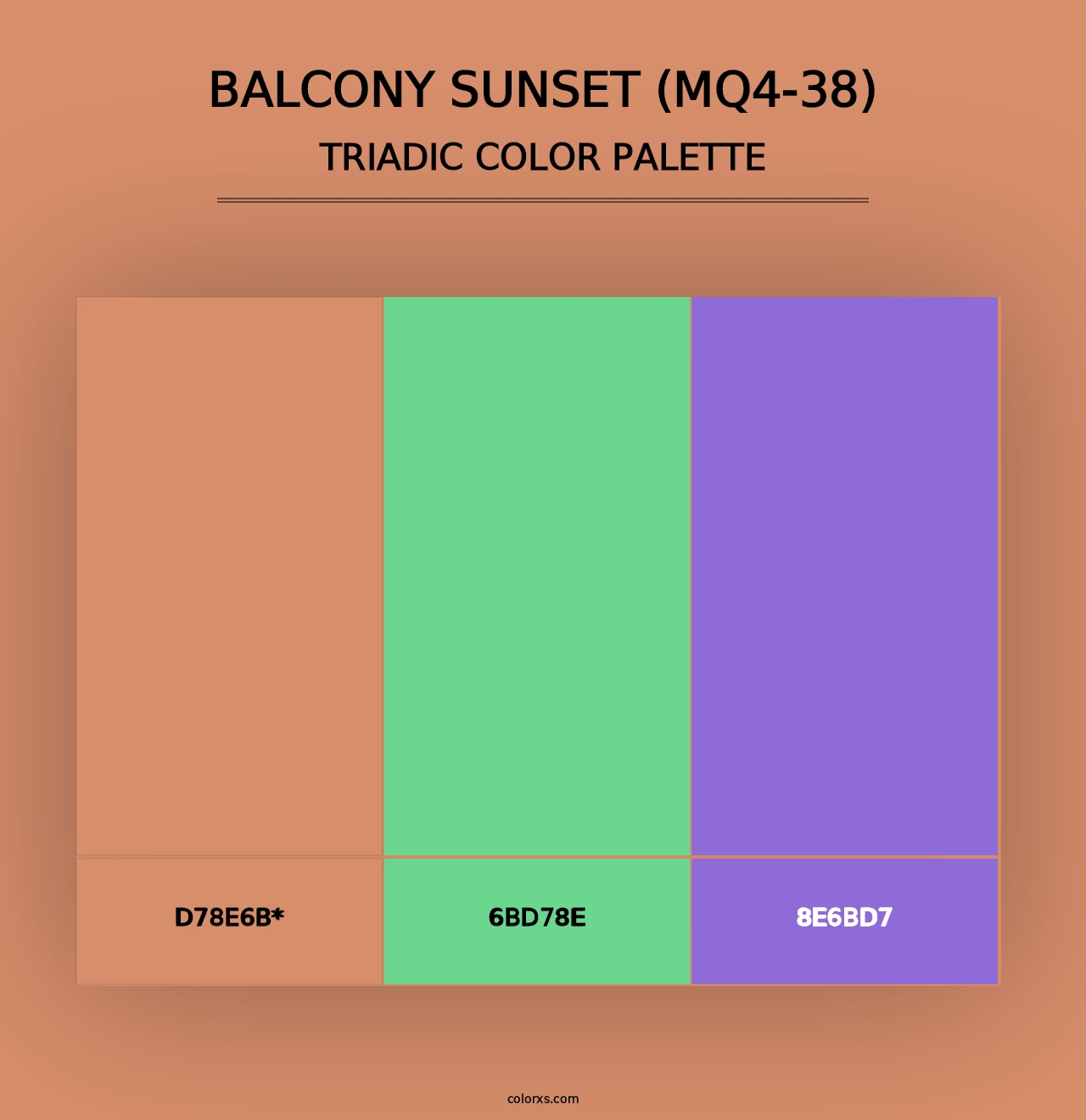 Balcony Sunset (MQ4-38) - Triadic Color Palette