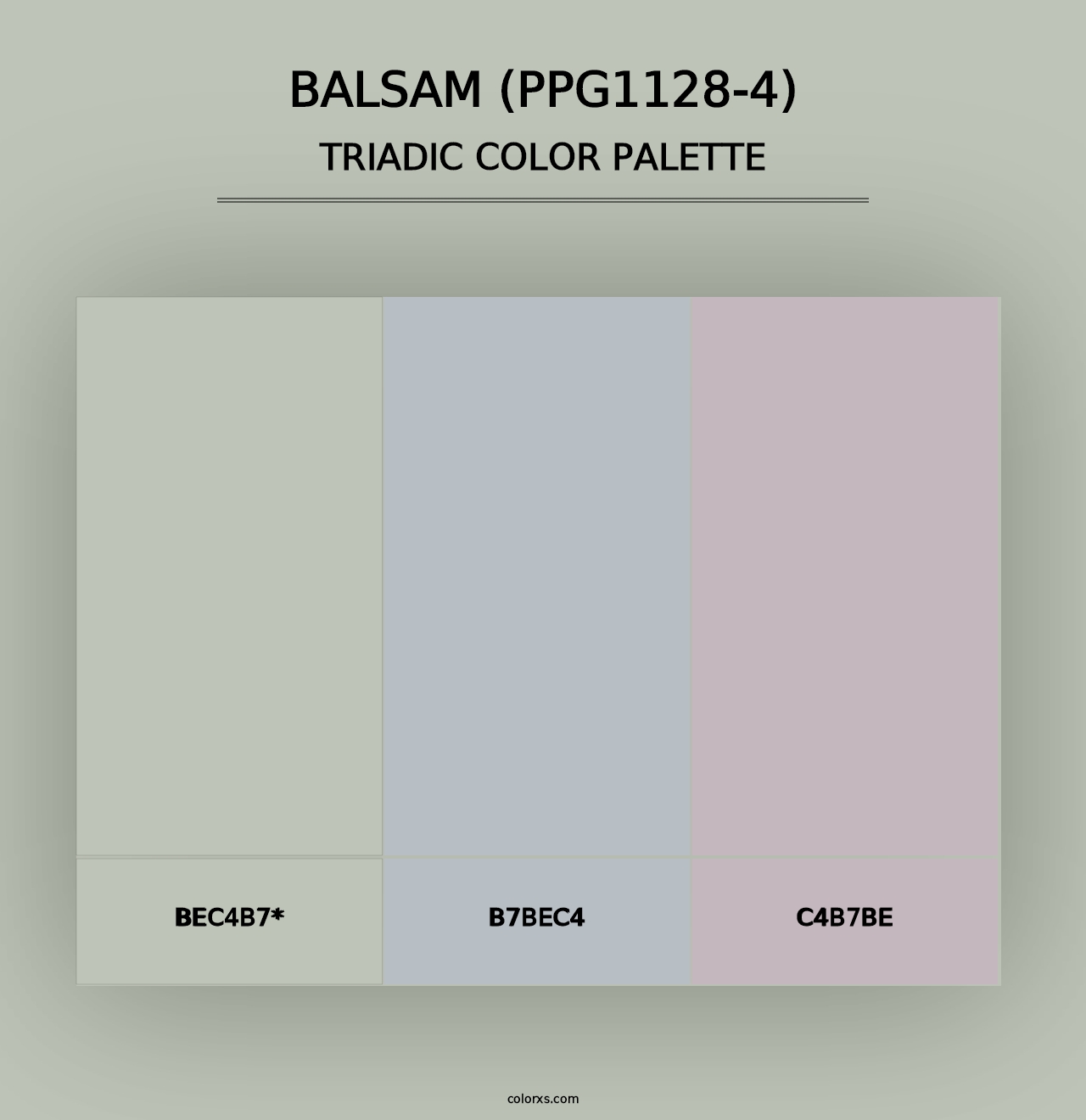 Balsam (PPG1128-4) - Triadic Color Palette