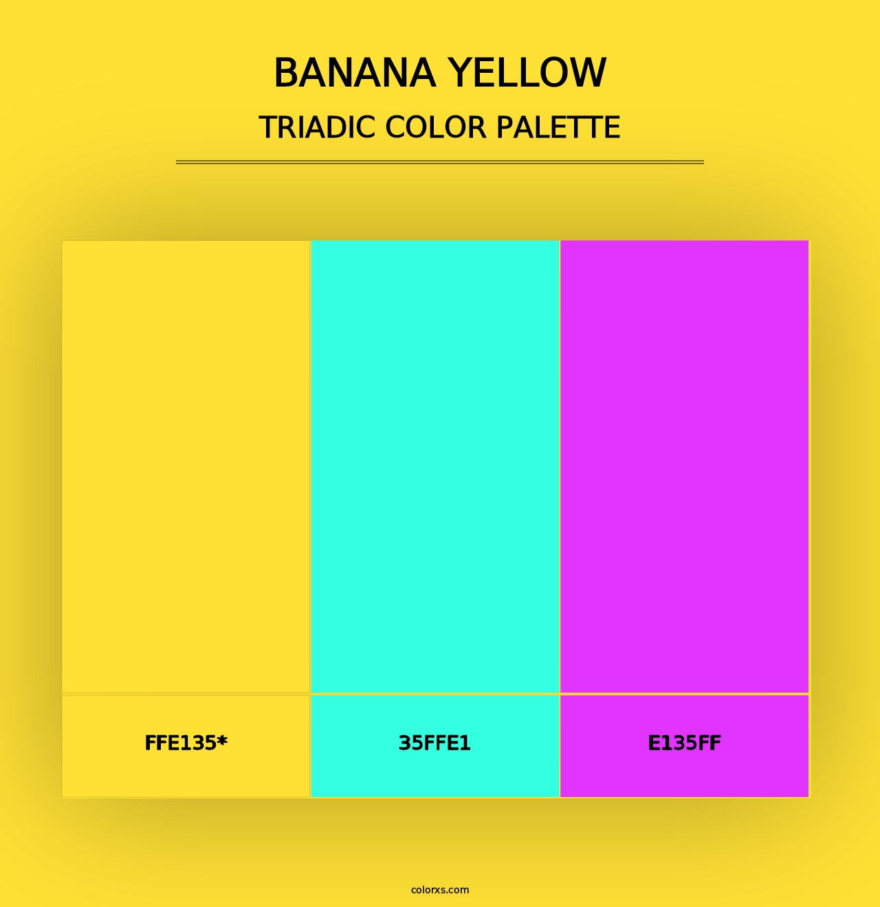 Banana Yellow - Triadic Color Palette