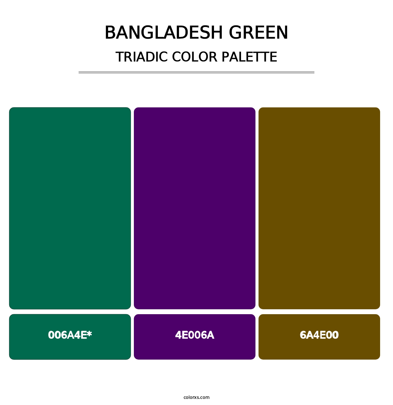 Bangladesh Green - Triadic Color Palette