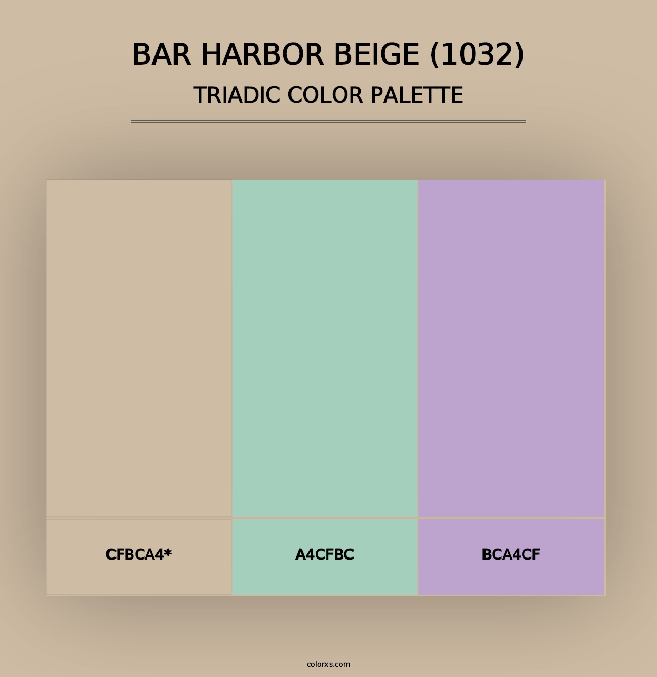 Bar Harbor Beige (1032) - Triadic Color Palette