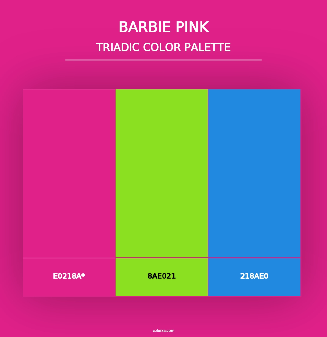 Barbie Pink - Triadic Color Palette