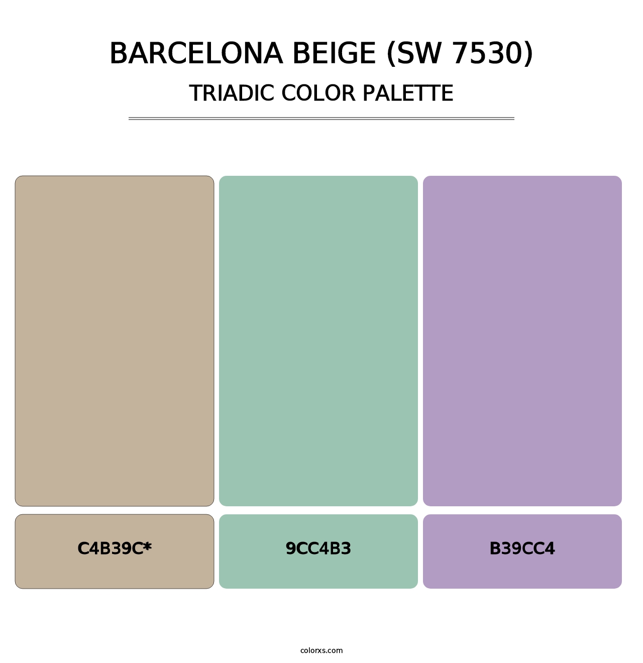 Barcelona Beige (SW 7530) - Triadic Color Palette