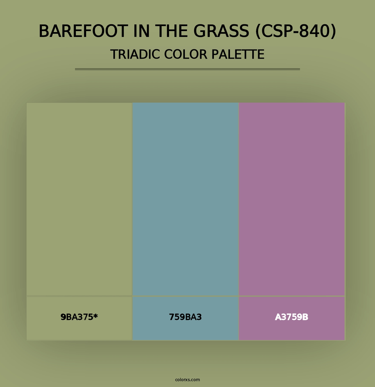 Barefoot in the Grass (CSP-840) - Triadic Color Palette