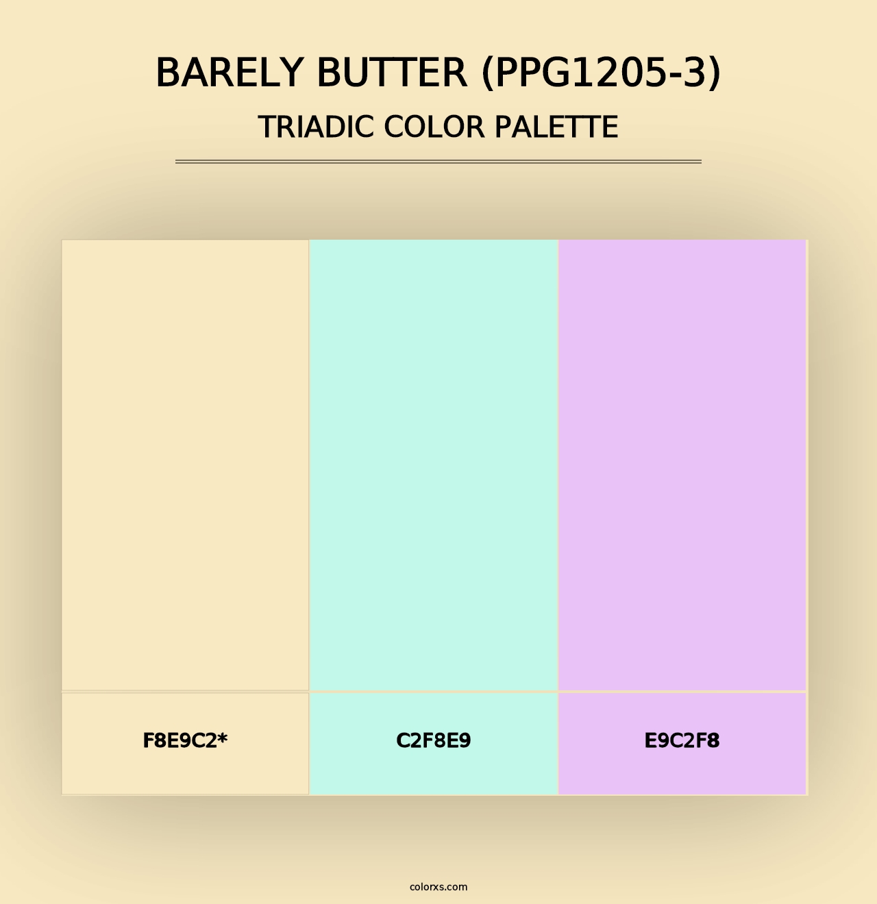 Barely Butter (PPG1205-3) - Triadic Color Palette