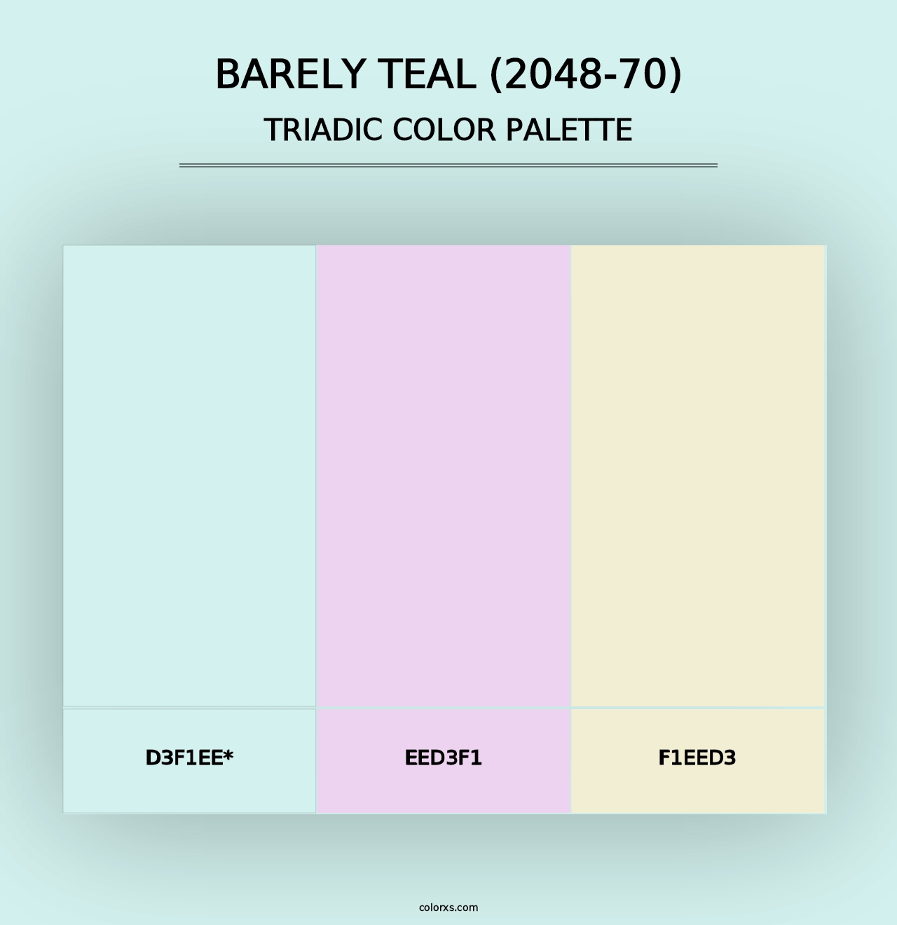 Barely Teal (2048-70) - Triadic Color Palette