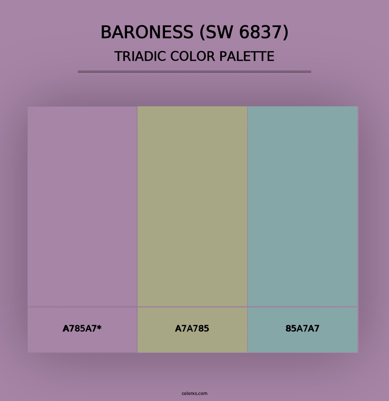 Baroness (SW 6837) - Triadic Color Palette