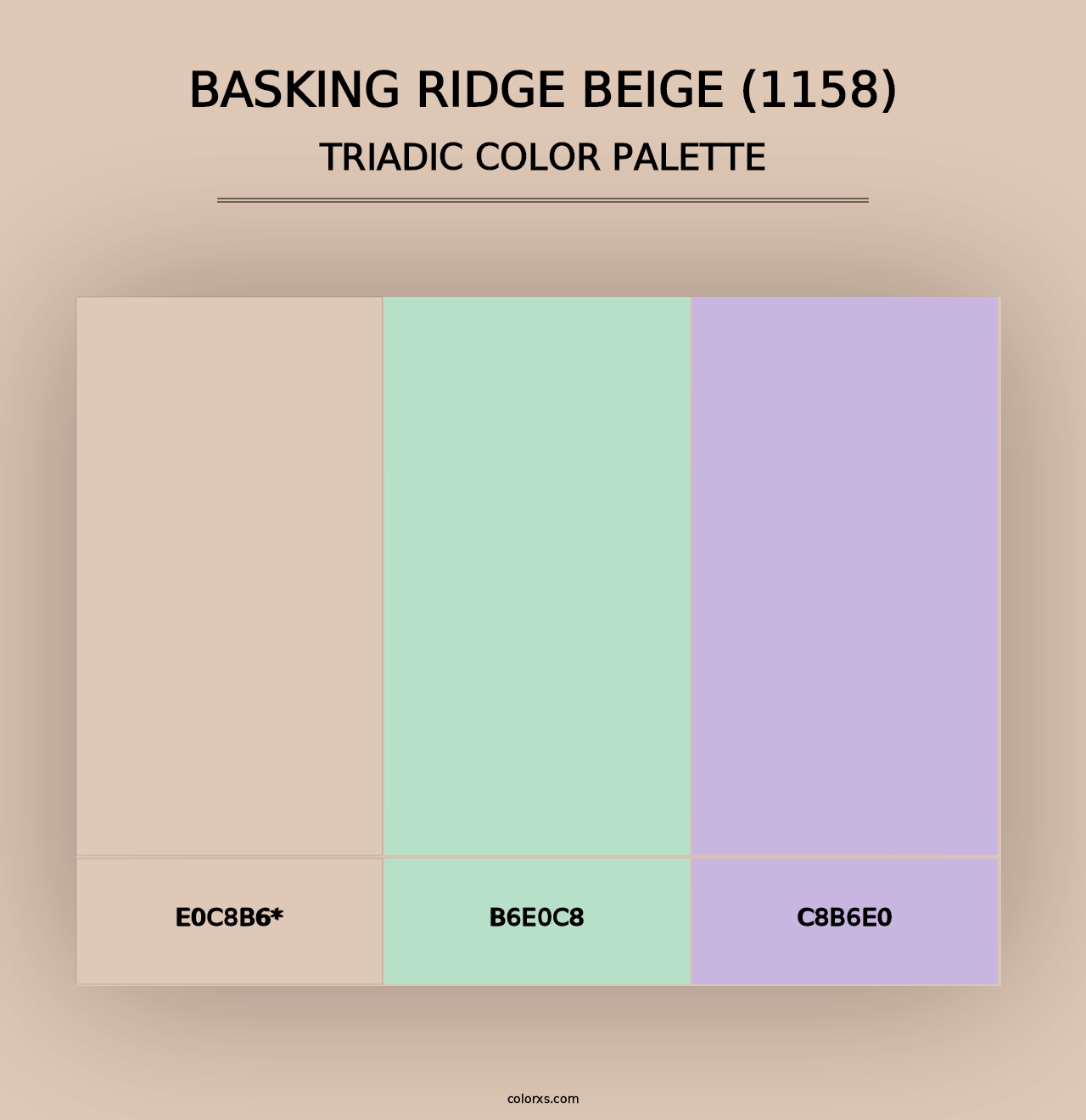 Basking Ridge Beige (1158) - Triadic Color Palette