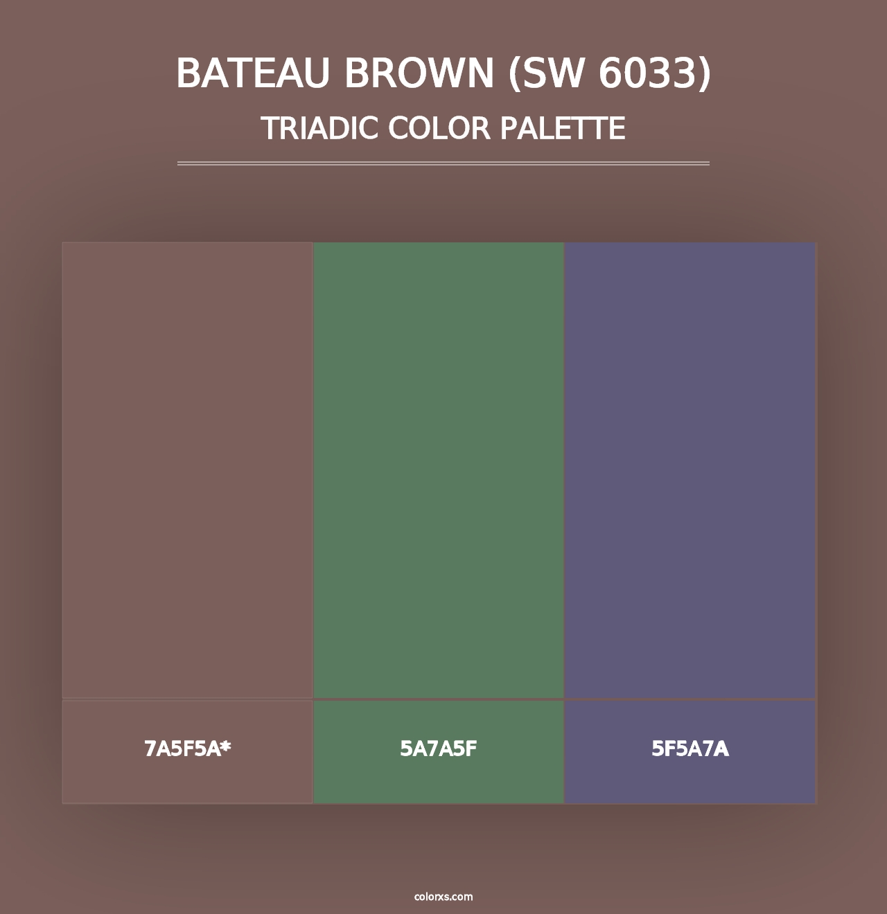 Bateau Brown (SW 6033) - Triadic Color Palette