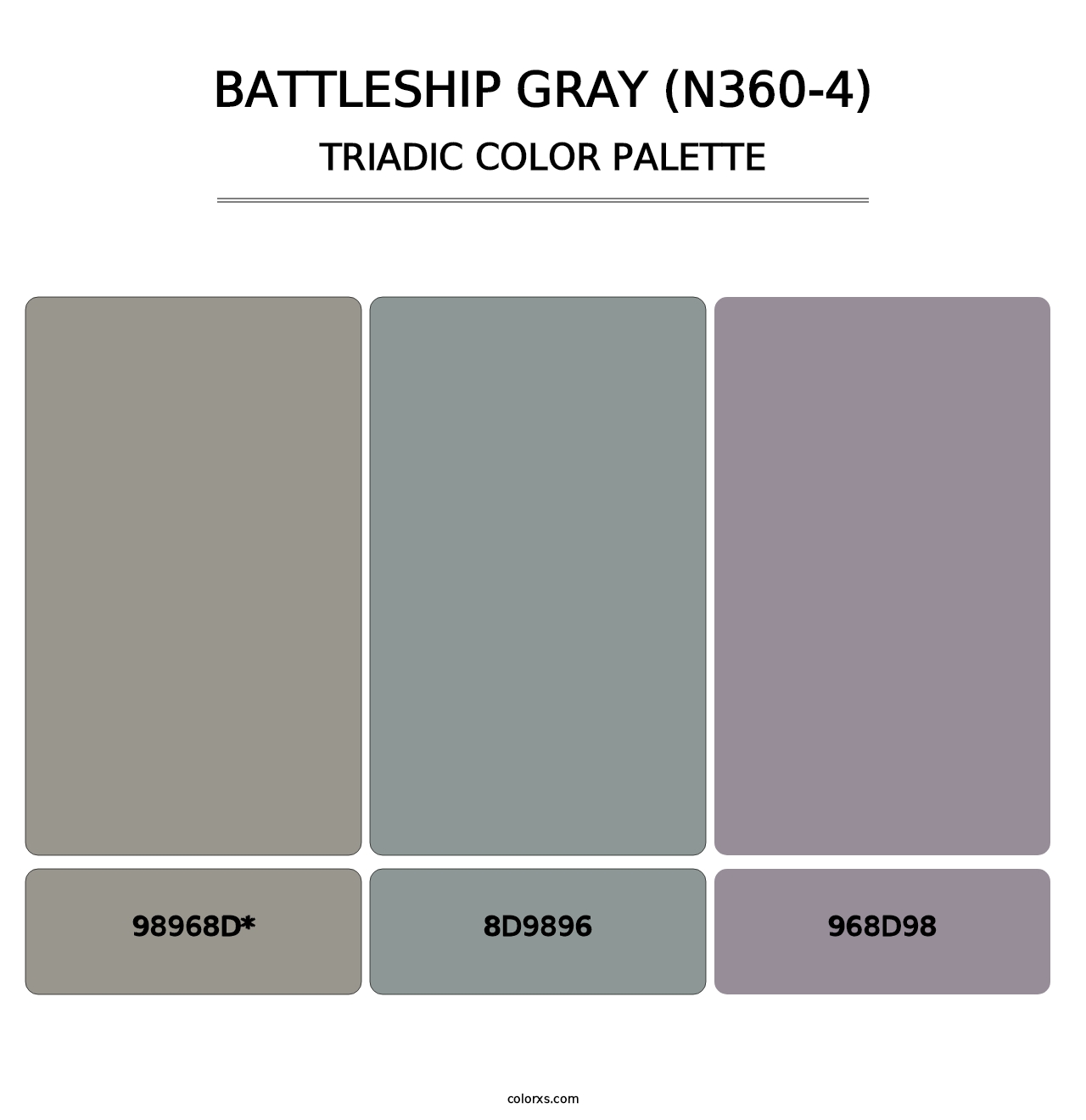 Battleship Gray (N360-4) - Triadic Color Palette