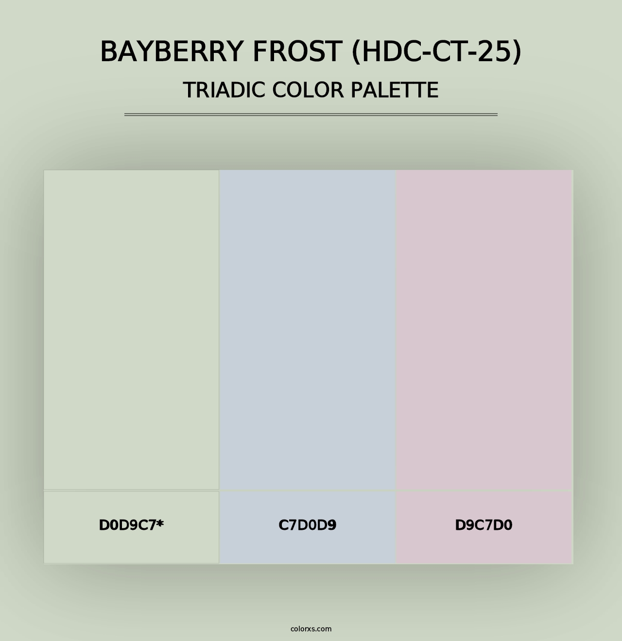 Bayberry Frost (HDC-CT-25) - Triadic Color Palette