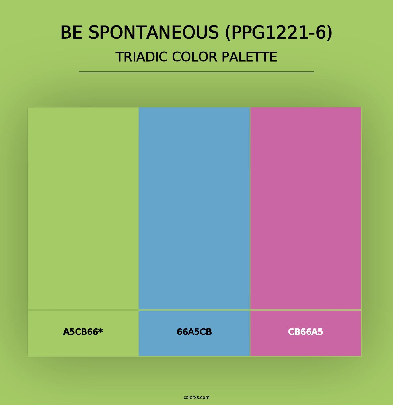 Be Spontaneous (PPG1221-6) - Triadic Color Palette