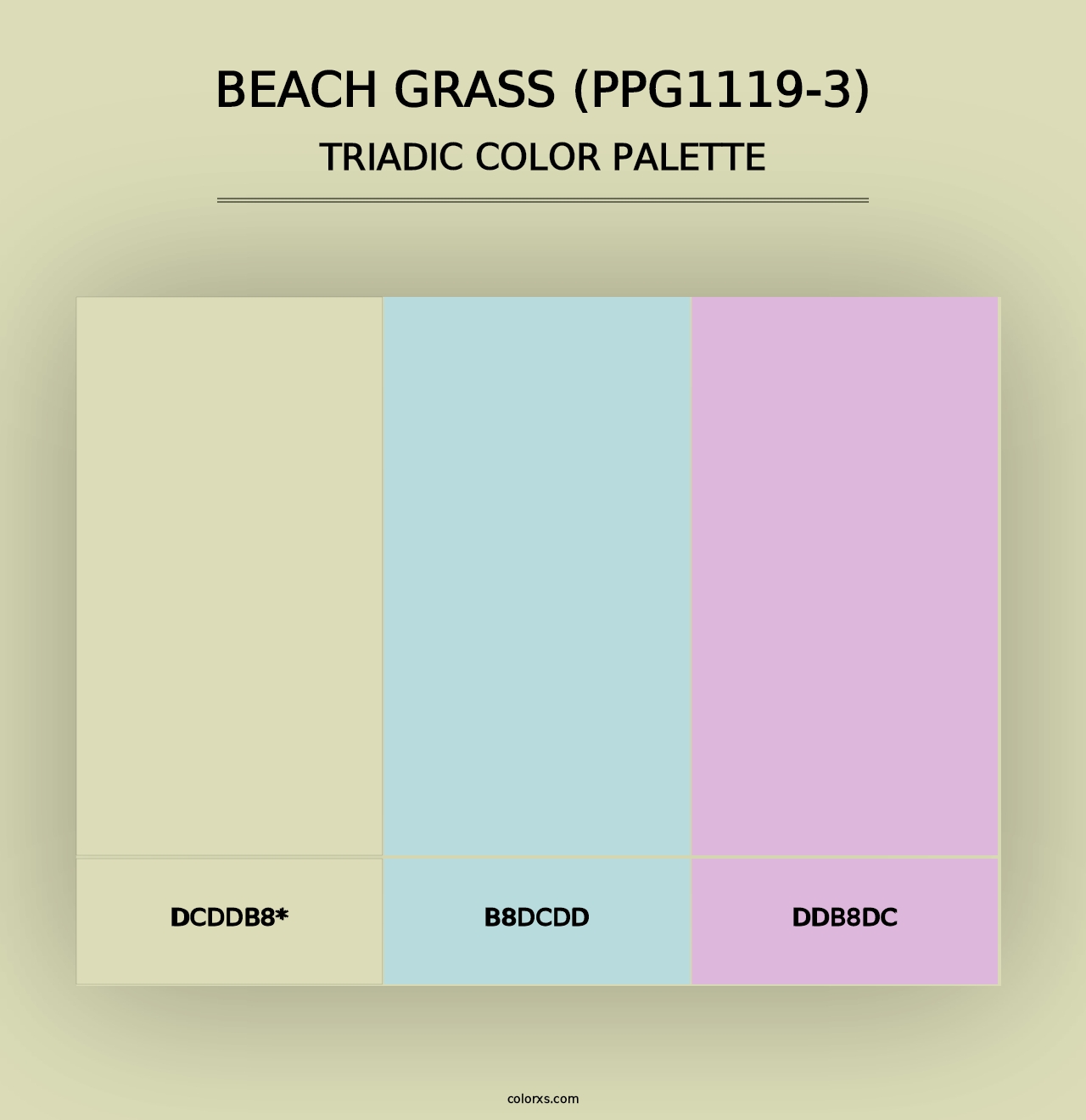 Beach Grass (PPG1119-3) - Triadic Color Palette