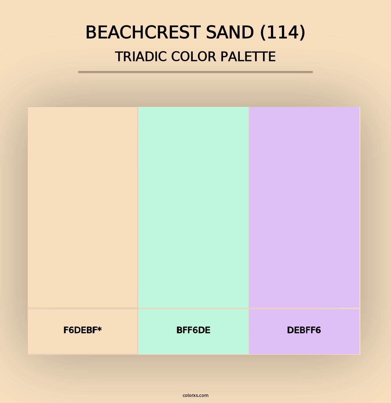 Beachcrest Sand (114) - Triadic Color Palette