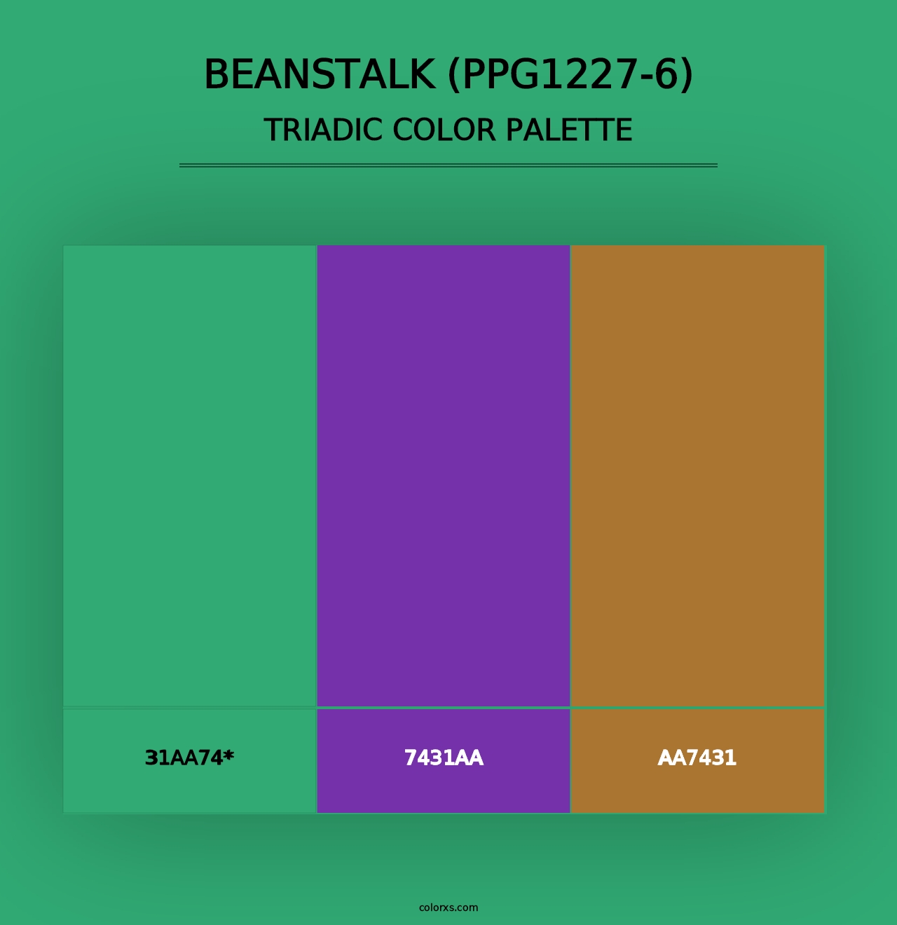 Beanstalk (PPG1227-6) - Triadic Color Palette