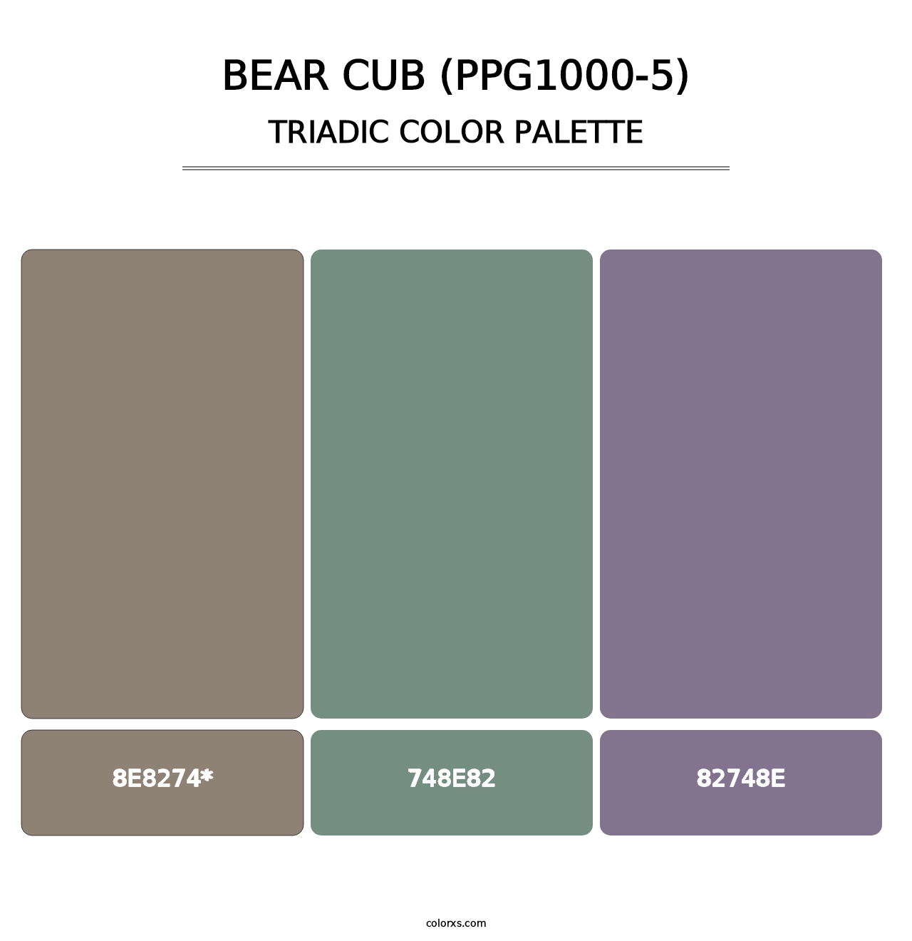 Bear Cub (PPG1000-5) - Triadic Color Palette